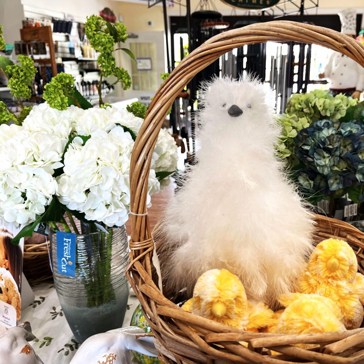 Greenstreet Lothian Gift Shop Spring Maryland Local Easter Decor Chicks Hydrangea Basket